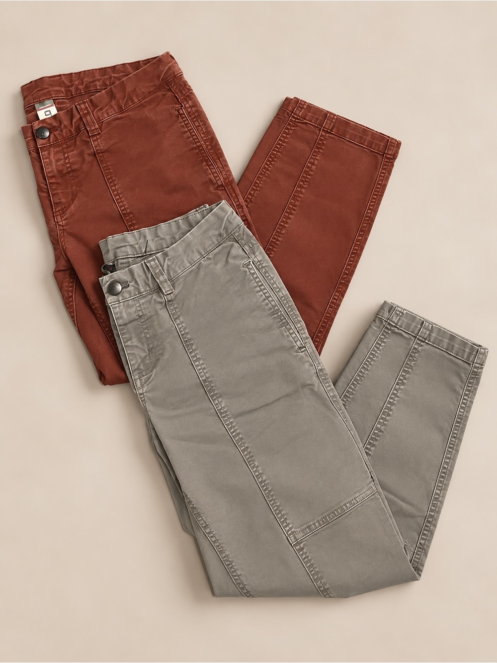 stio | Bundle of (2) Cotton Straight Leg Utility Pants Size 8 Brick Red/Gray